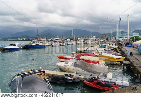 Batumi, Georgia, Ajaria - September 06, 2022: View Of The Harbor For Pleasure Boats