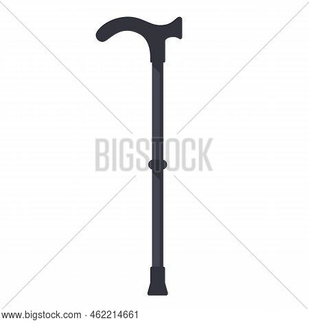 Walking Cane Vector Icon. Walking Stick Cane. Medical Care For A Person. Vector Illustration Flat De