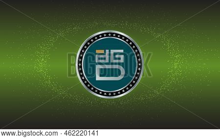 Image Of Digix Dao Virtual Currency. 3d Illustration.