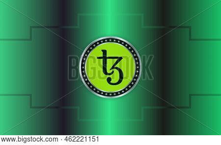 Tezos Virtual Currency Images. 3d Drawings. Coin Logo