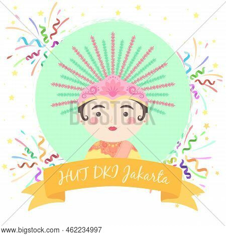 Jakarta Anniversary Ondel-ondel Traditional Puppet Mascot Symbol From Indonesia Vector Illustration 