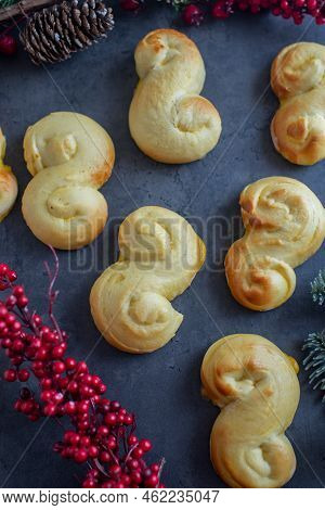 Home Made Swedish Saffron Buns, Lussekatter For Christmas