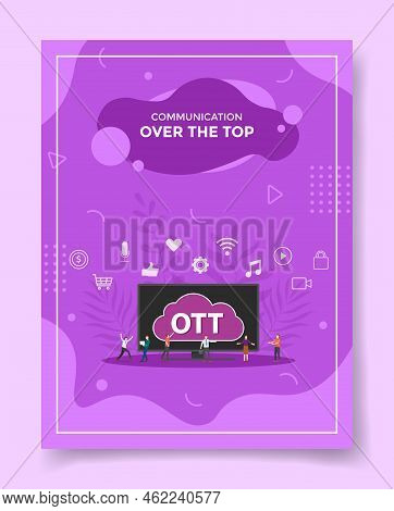 Ott Over The Top Media Platform For Template Of Banners, Flyer, Books, And Magazine Cover Vector Ill