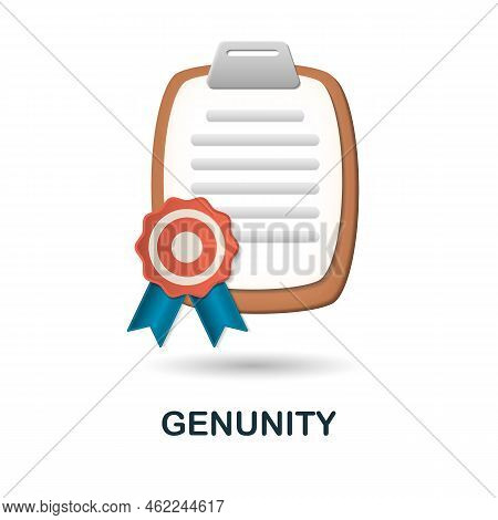 Genunity Icon. 3d Illustration From Company Value Collection. Creative Genunity 3d Icon For Web Desi