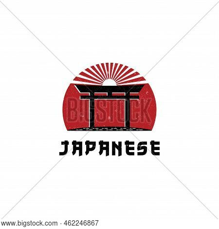 Torii Logo Japanese Culture Symbol Vector Illustration Design, Tori Logo Design