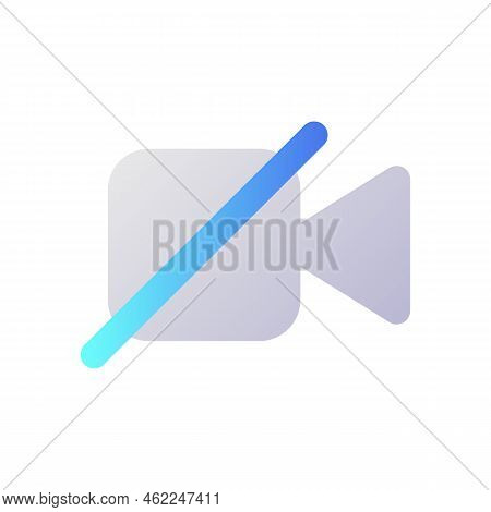 Turn Off Camera Pixel Perfect Flat Gradient Two-color Ui Icon. Calling Via Messenger. Videotelephony