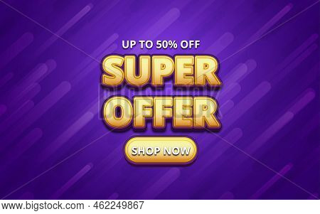 Supper Offer Banner Template With Editable Text Effect