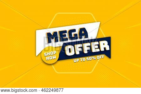 Mega Offer Banner With Editable Text Effect