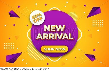 New Arrival Banner With 3d Editable Text Effect Template
