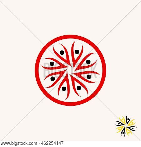Unique Body Or Human With Happy Or Active On Around Circle Image Graphic Icon Logo Design Abstract C