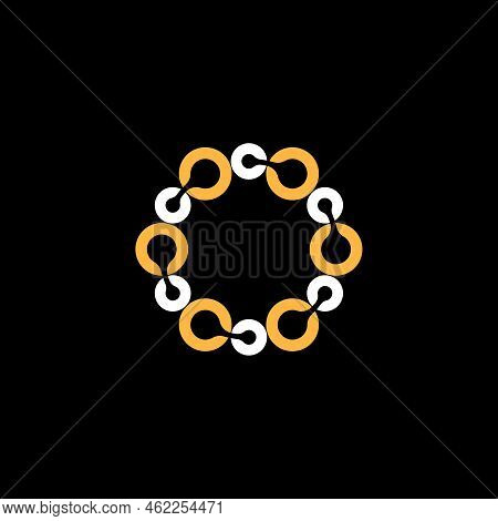 Unique Small And Big Circle Line Tech Sign On Around Image Graphic Icon Logo Design Abstract Concept