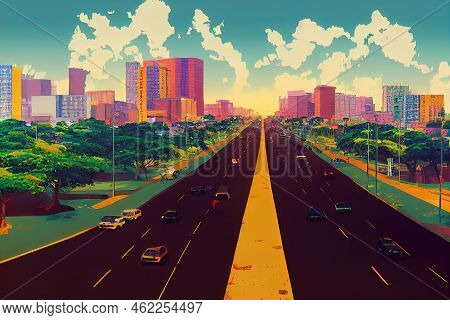 2d Drawing Accra Ghana Traffic On Road In Accra Capital City Of Ghana On In Accra Ghana Ghana Is One