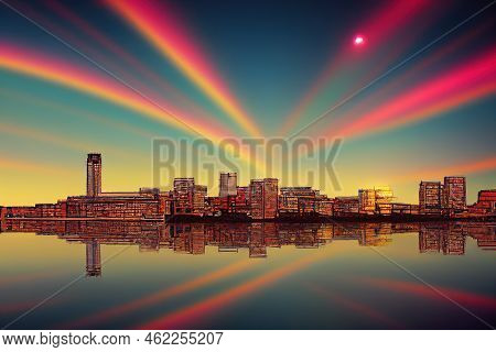 Anime Legislative Assembly Of British Columbia In The Capital City During Colorful Sunrise Downtown 