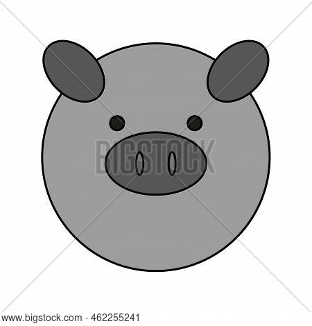 Pig Face Icon. Animal Face. Vector Illustration. Stock Image.