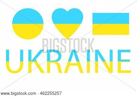 Ukraine Banner, Symbol, Icon, Button. Vector Illustration. Stock Image.