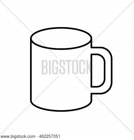 Classic Mug Outline Vector Black Icon. Eps 10..... Isolated Simple Illustration. Cup Symbol On White