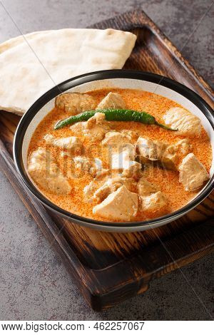 Sri Lankan Chicken Curry Kukul Mas With Coconut Milk And Aromatic Spices Closeup In The Bowl On The 
