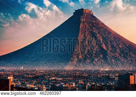 Anime Style, Mexico City Cdmx Mexico El Angel De La Independencia Drone View Landmark In Mexico City