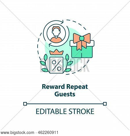 Reward Repeat Guests Concept Icon. Elevating Guest Satisfaction Abstract Idea Thin Line Illustration