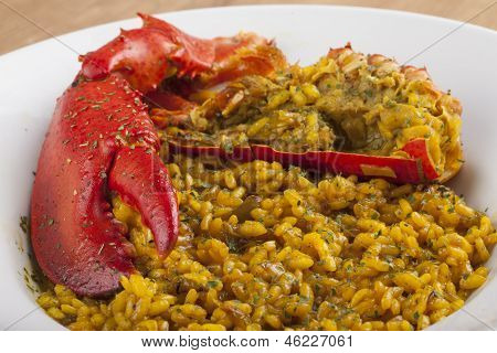 Clawed Lobster With Yellow Rice