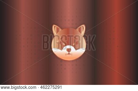 Shiba Virtual Currency Visuals On A Colorful Background. 3d Illustrations.