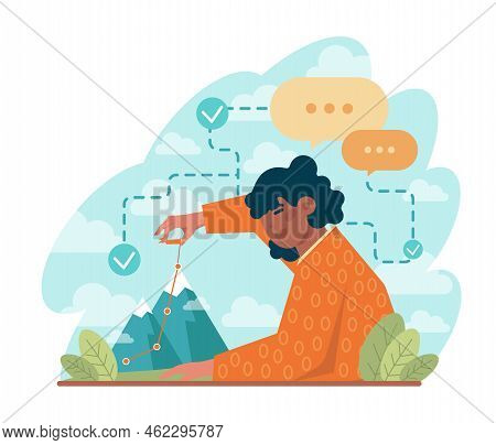 Leadership Concept. Manager Leading A Workteam Towards Success