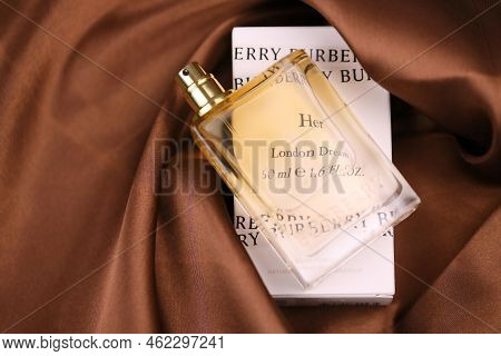 Kharkiv, Ukraine - November 3, 2021: Burberry Her - London Dream 50ml Fragrance Perfume Bottle Packs