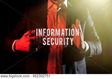 Writing Displaying Text Information Security. Conceptual Photo Infosec Preventing Unauthorized Acces