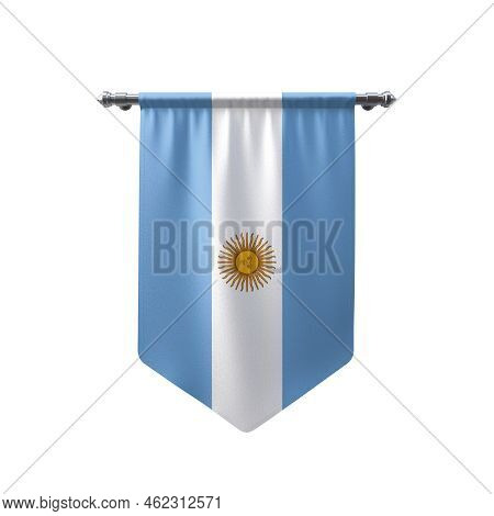 Argentina Hanging Flag 3d Illustration With A White Isolated Background