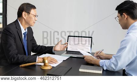 Attorney or judge provides legal advice to the client in the courtroom, Ethics in the courts include