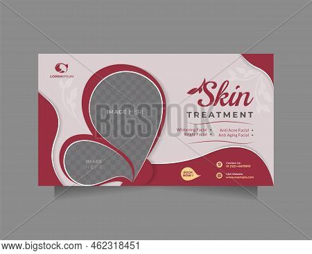 Horizontal Social Media Banner For Beauty Skin Clinic Center, Cosmetic Products, Natural Products, M