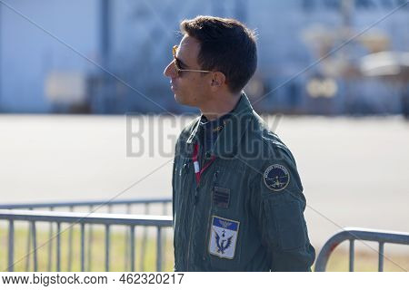 Morlaix, France - September 18 2022: Pilot Of The Aviation Embarquée.