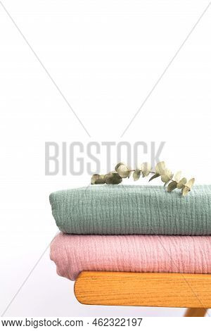 Colourful Multicolored Handmade Towels On A White Background