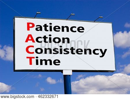 Pact Patience Action Consistency Time Symbol. Concept Words Pact Patience Action Consistency Time On