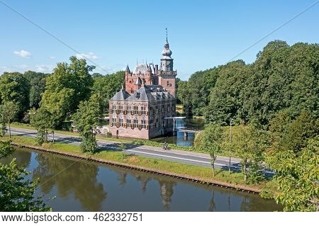 Aerial From Castle Nijenrode At The River Vecht In The Netherlands