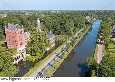 Aerial From Castle Nijenrode At The River Vecht In The Netherlands