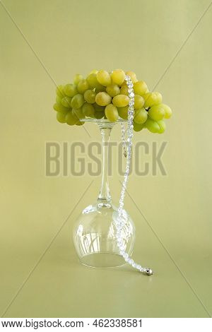 Costume Jewelry On A Monochromatic Background In The Interior