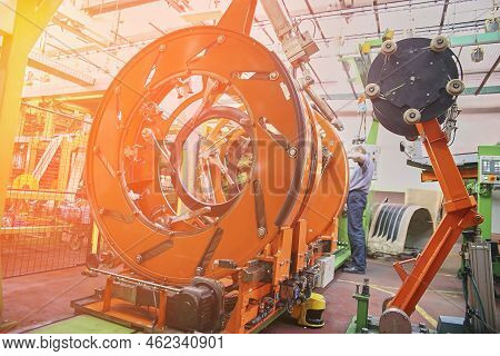 Workshop For The Production Of Car Tires. The Machine Is Semi-automatic.