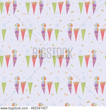 Vector Lavender First Day Of School Background Pattern