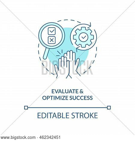 Evaluate And Optimize Success Turquoise Concept Icon. Lead Nurturing Campaign Abstract Idea Thin Lin