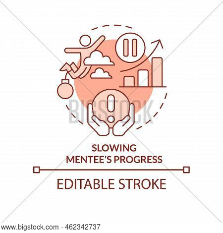 Slowing Mentee Progress Terracotta Concept Icon. Toxic Mentoring Abstract Idea Thin Line Illustratio
