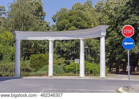 Sabac, Serbia - July 22, 2022: City Gate At Big Park Nature Area In Town Centre.