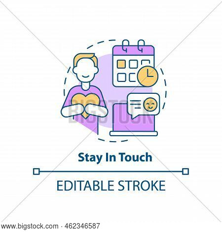 Stay In Touch Concept Icon. Remember About Your Close Ones. Keep In Contact Abstract Idea Thin Line 