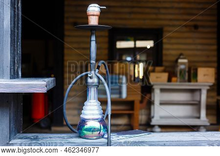 Traditional Arabic Hookah In A Cafe Bar. Close Up