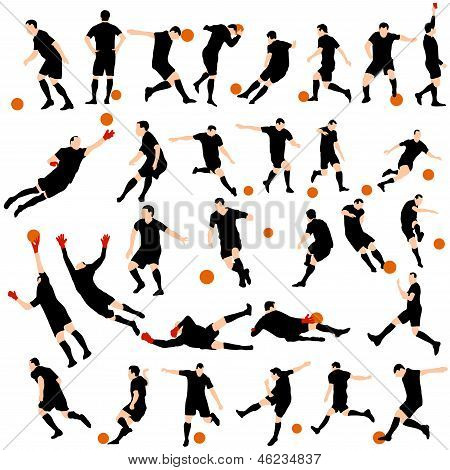 Voetbal Silhoette Set