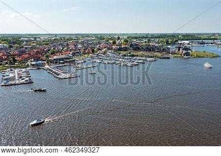 Aerial From The City Grou In Friesland The Netherlands