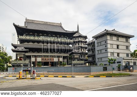 Singapore - 21 February, 2020: Panoramic View Of The Street In Geylang District Of Singapore