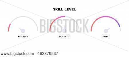 Level Skill Meter Diagram. Difference Between Beginner Specialist And Expert. Professional Developme