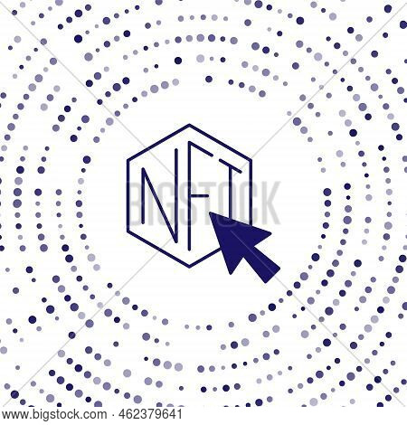 Blue Nft Digital Crypto Art Icon Isolated On White Background. Non Fungible Token. Abstract Circle R