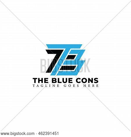 Abstract Initial Letter Tb Or Bt Logo In Blue-black Color Isolated In White Background Applied For R